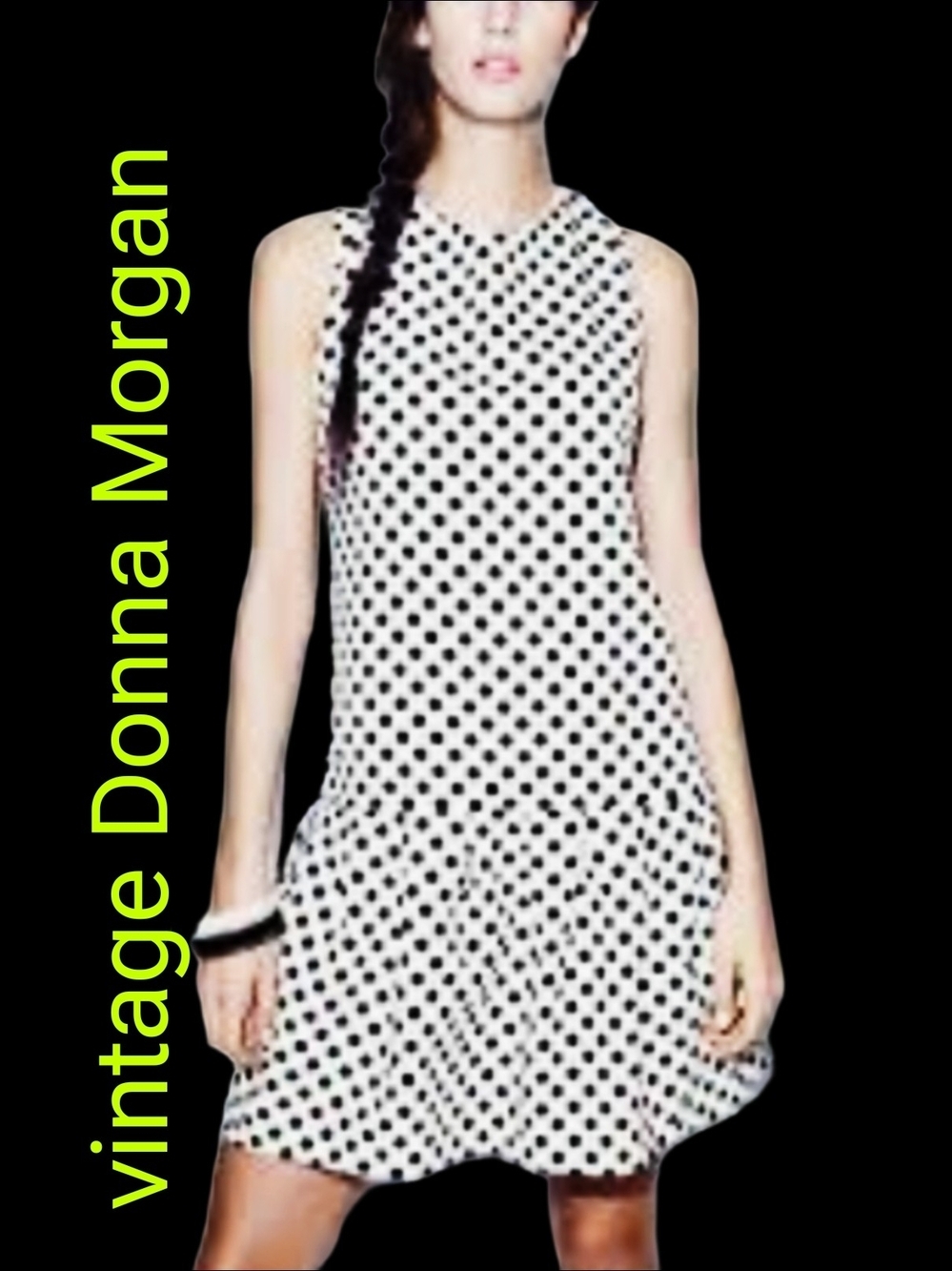 Vintage Donna Morgan Drop Waist  Polka Dot Mini Dress